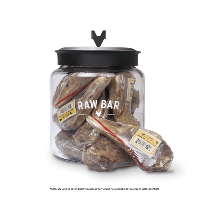 Vital Essentials Raw Bar Freeze Dried Raw Duck Heads Dog Snacks Single