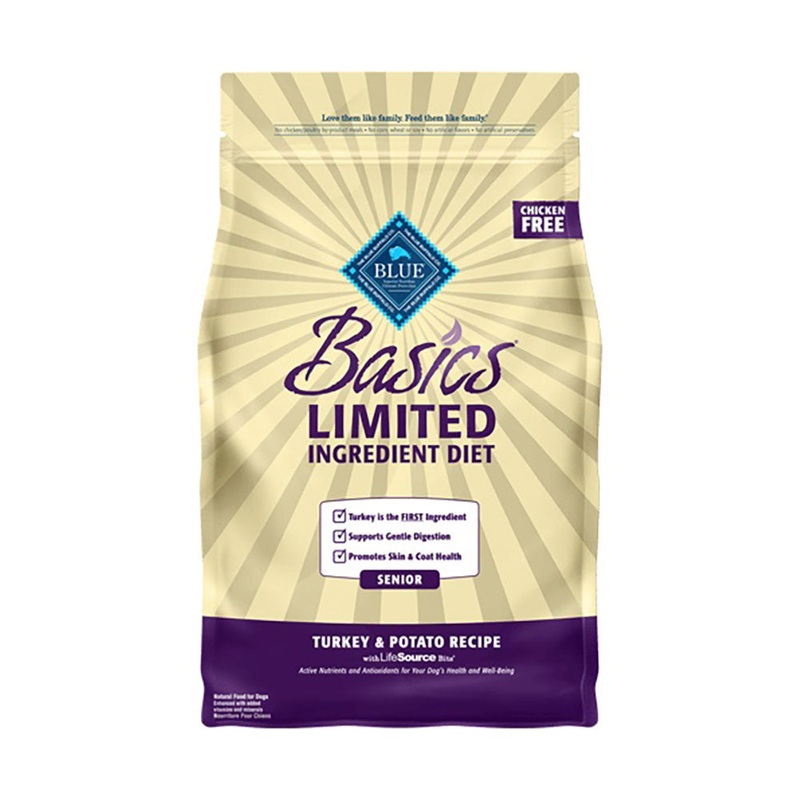 Blue Buffalo Basics Limited Ingredient Diet Turkey & Potato Recipe Senior Dog Food 4 Lbs