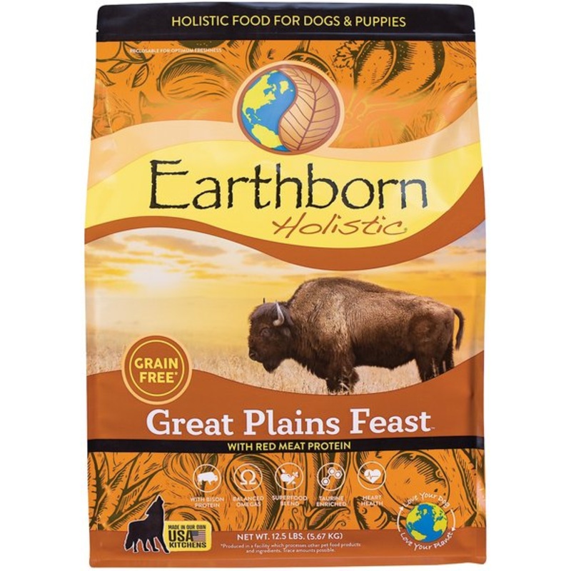 Earthborn Holistic Natural Grain-Free Dry Dog Food Great Plains Feast 4 lb