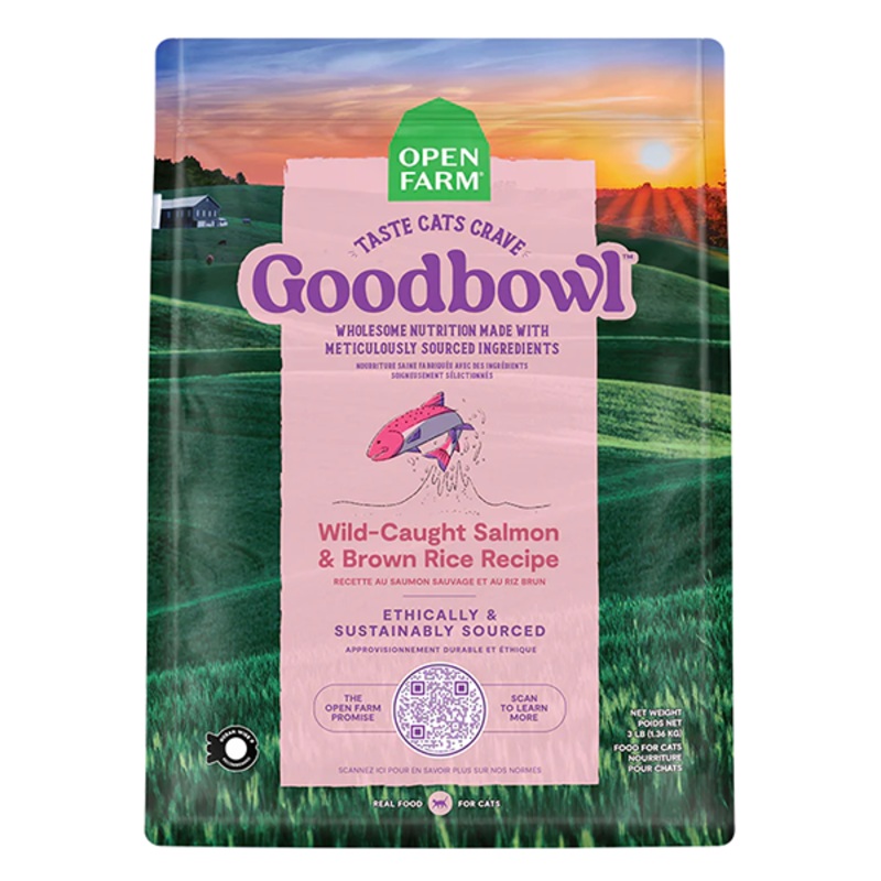 Goodbowl Wild Caught Salmon & Brown Rice Recipe Dry Cat Food 3 Pounds