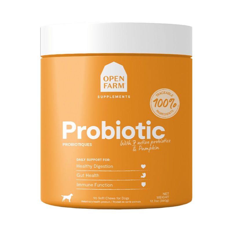 Open Farm Probiotic Supplement Chews for Dogs 90 count