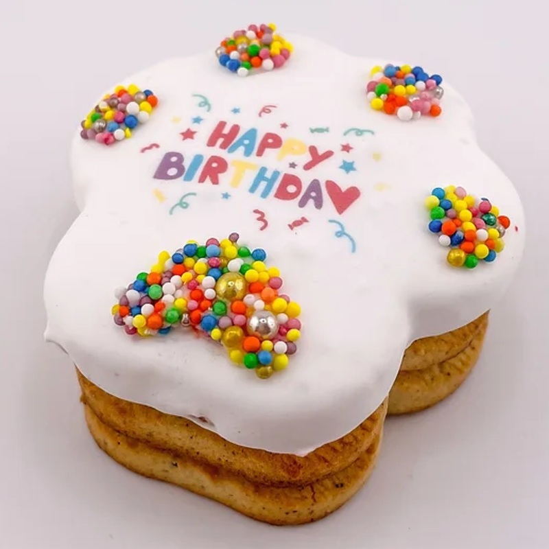 PAWFECT TREATS DOGGY BIRTHDAY PAWPRINT CAKE 7.5CM