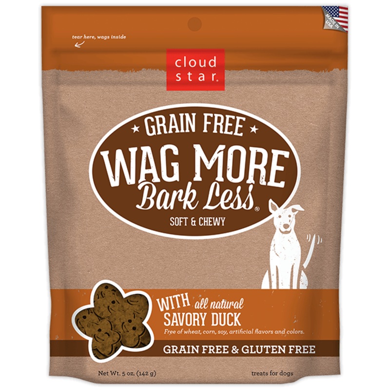 Cloud Star Wag More Bark Less Soft and Chewy Grain Free Savory Duck Dog Treats