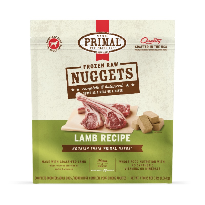 Primal Raw Frozen Lamb Formula For Dogs 3 lb nuggets